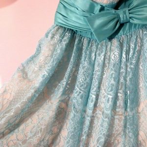 Betsey Johnson Evening Dress - Blue/Cream - Size 2